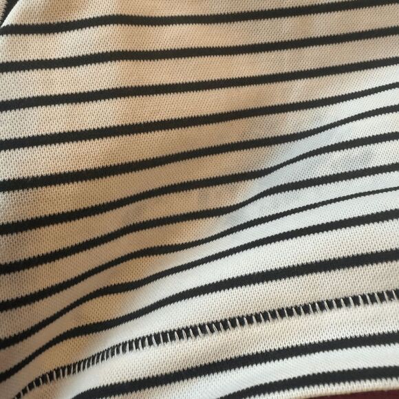 Devereux Men's Striped Collared Long Sleeve Polo Shirt Black White Size Medium - Picture 8 of 9